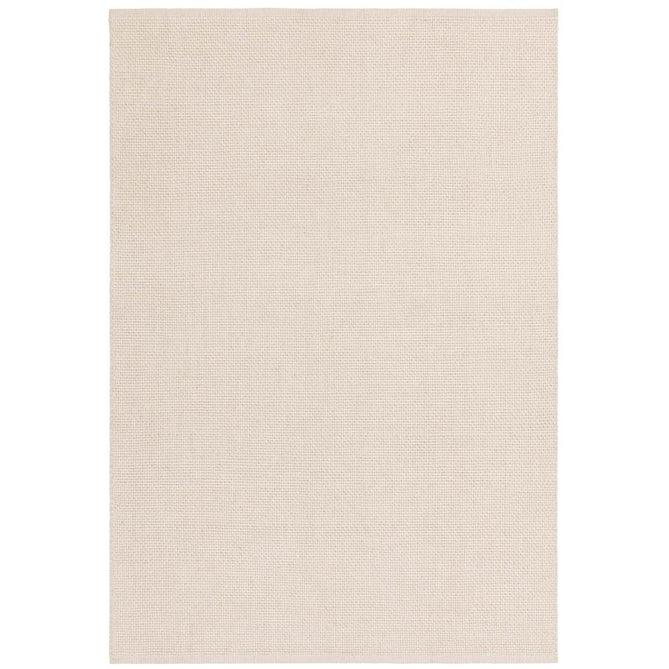 Finley Modern Plain Basketweave Hand-Woven Tonal Textured Durable Wool-Blend Flatweave Loop Pile Ivory Rug