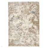 Fior Modern Abstract Marble Distressed Hi-Low Textured Soft Beige/Brown/Grey/Blue Rug