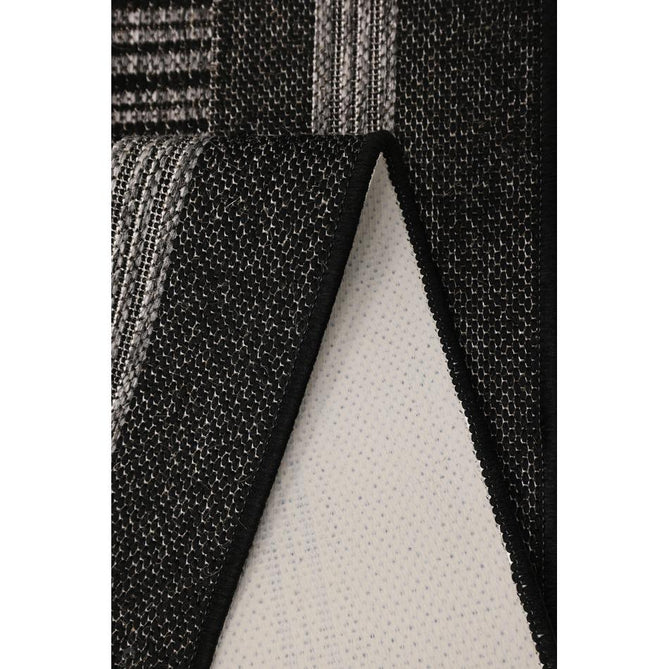 Flatweave Gel Border Black Runner-Melrose-Rug Love - The Most Loved Rug Store