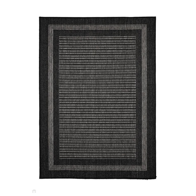 Flatweave Gel Border Black Runner-Melrose-Rug Love - The Most Loved Rug Store