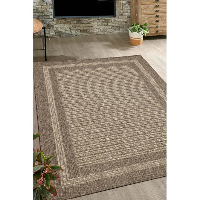 Flatweave Gel Border Latte Rug-Melrose-Rug Love - The Most Loved Rug Store