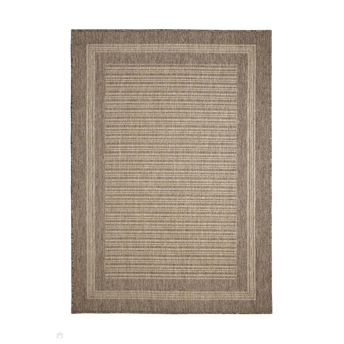 Flatweave Gel Border Latte Runner-Melrose-Rug Love - The Most Loved Rug Store