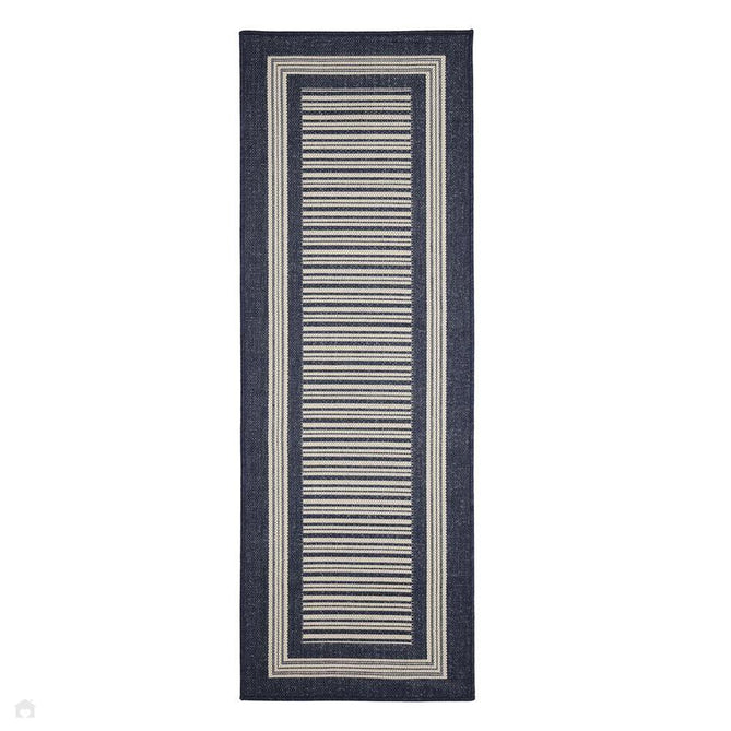 Flatweave Gel Border Navy Rug-Melrose-Rug Love - The Most Loved Rug Store