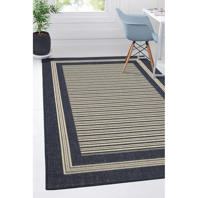 Flatweave Gel Border Navy Runner-Melrose-Rug Love - The Most Loved Rug Store