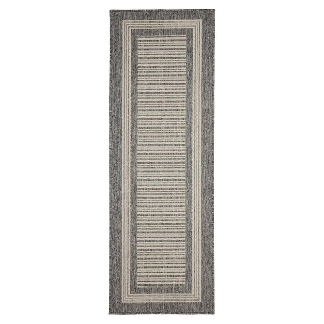 Flatweave Gel Border Steel Grey Rug-Melrose-Rug Love - The Most Loved Rug Store