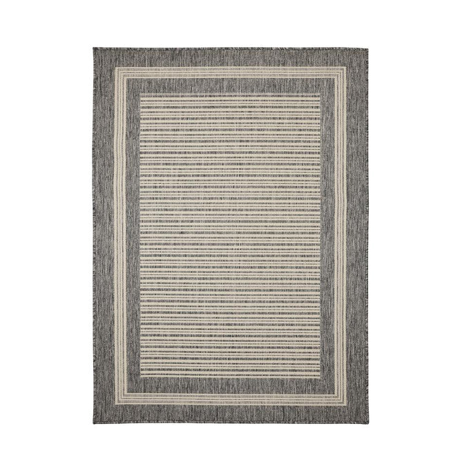 Flatweave Gel Border Steel Grey Runner-Melrose-Rug Love - The Most Loved Rug Store