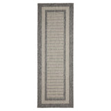 Flatweave Gel Border Steel Grey Runner