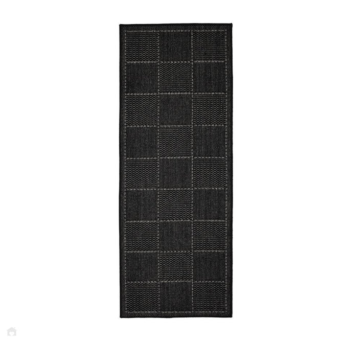 Flatweave Gel Check Black Rug-Melrose-Rug Love - The Most Loved Rug Store