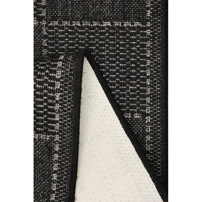 Flatweave Gel Check Black Runner-Melrose-Rug Love - The Most Loved Rug Store