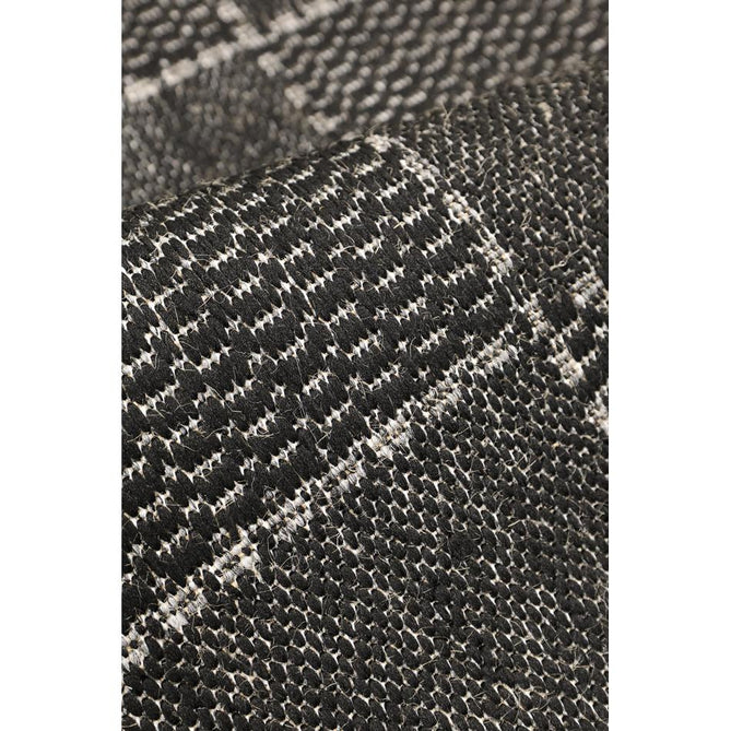 Flatweave Gel Check Black Runner-Melrose-Rug Love - The Most Loved Rug Store