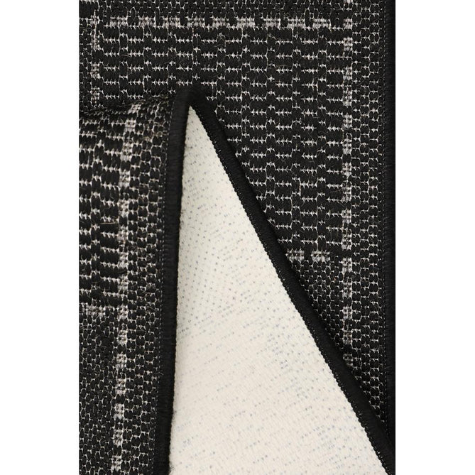 Flatweave Gel Check Black Runner-Melrose-Rug Love - The Most Loved Rug Store
