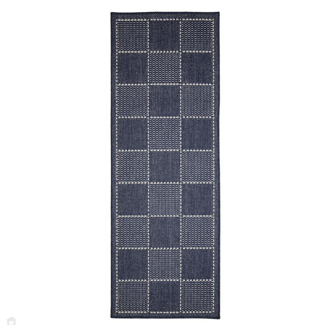 Flatweave Gel Check Navy Rug-Melrose-Rug Love - The Most Loved Rug Store