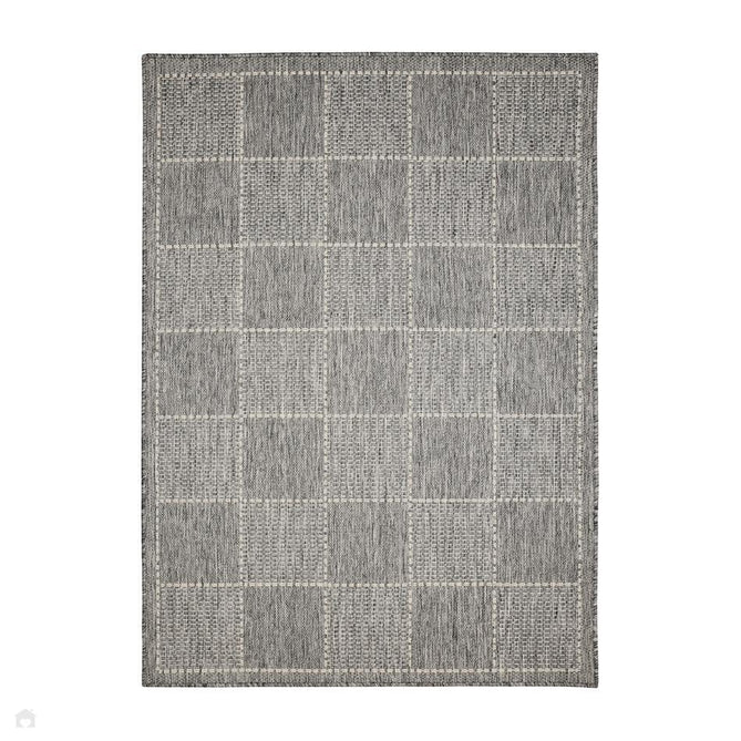 Flatweave Gel Check Steel Grey Rug-Melrose-Rug Love - The Most Loved Rug Store