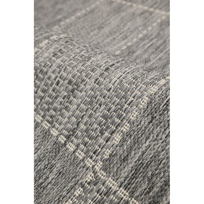 Flatweave Gel Check Steel Grey Runner-Melrose-Rug Love - The Most Loved Rug Store