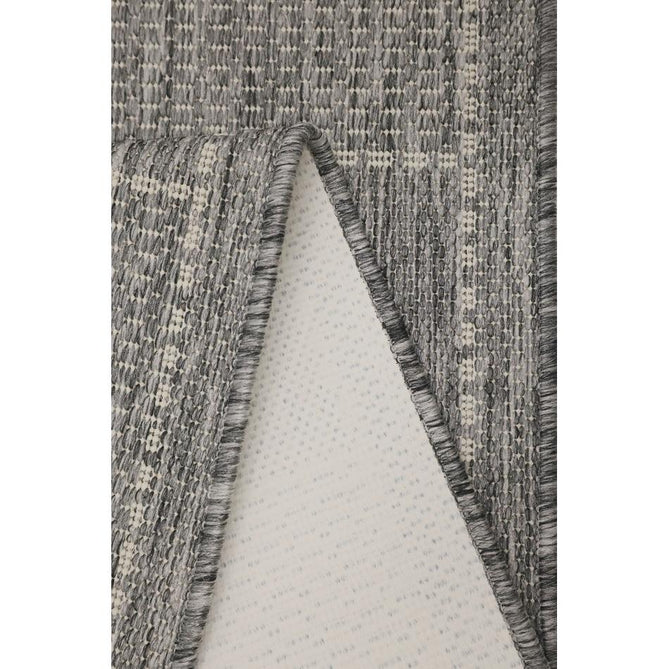 Flatweave Gel Check Steel Grey Runner-Melrose-Rug Love - The Most Loved Rug Store
