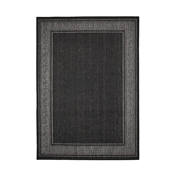 Flatweave Gel Greek Key Black Rug-Melrose-Rug Love - The Most Loved Rug Store
