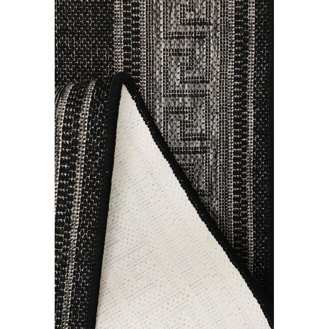 Flatweave Gel Greek Key Black Runner-Melrose-Rug Love - The Most Loved Rug Store