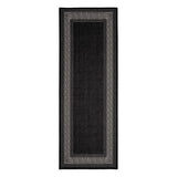 Flatweave Gel Greek Key Black Runner