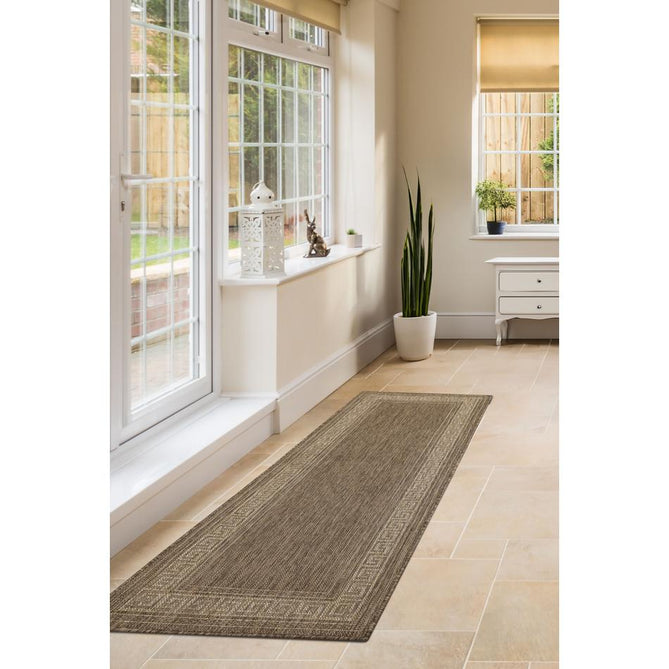 Flatweave Gel Greek Key Latte Runner-Melrose-Rug Love - The Most Loved Rug Store