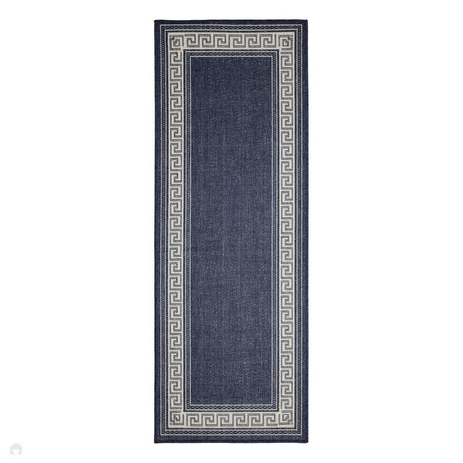 Flatweave Gel Greek Key Navy Rug-Melrose-Rug Love - The Most Loved Rug Store