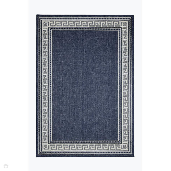 Flatweave Gel Greek Key Navy Rug-Melrose-Rug Love - The Most Loved Rug Store