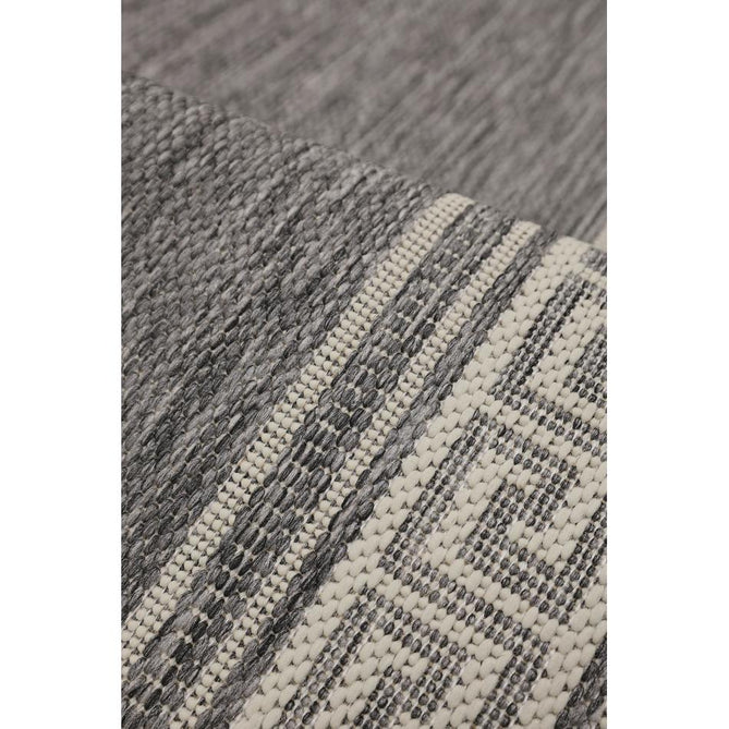 Flatweave Gel Greek Key Steel Grey Runner-Melrose-Rug Love - The Most Loved Rug Store