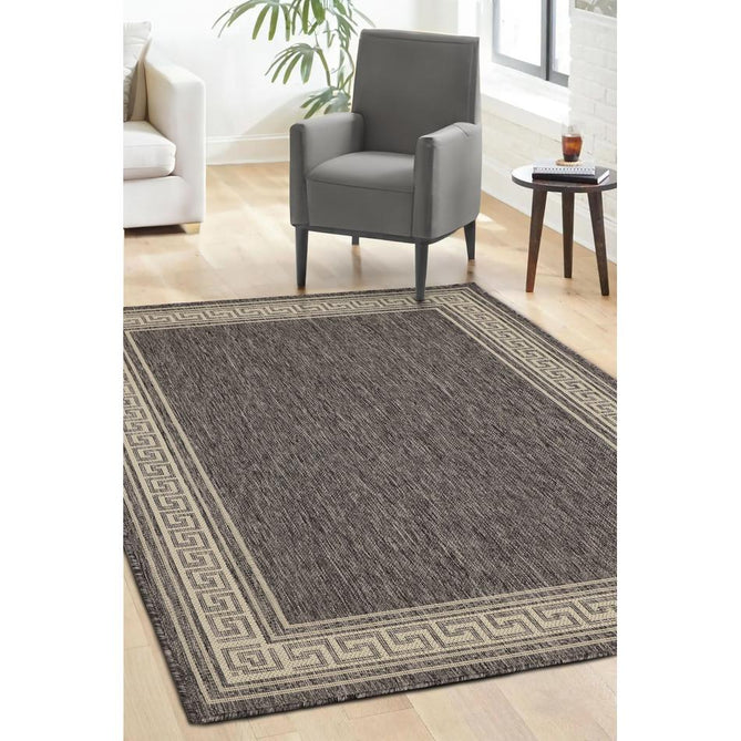 Flatweave Gel Greek Key Steel Grey Runner-Melrose-Rug Love - The Most Loved Rug Store