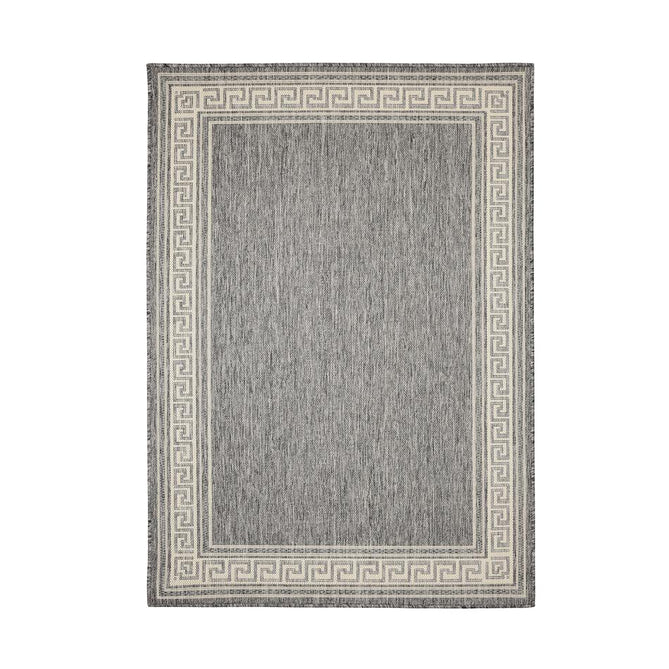 Flatweave Gel Greek Key Steel Grey Runner-Melrose-Rug Love - The Most Loved Rug Store