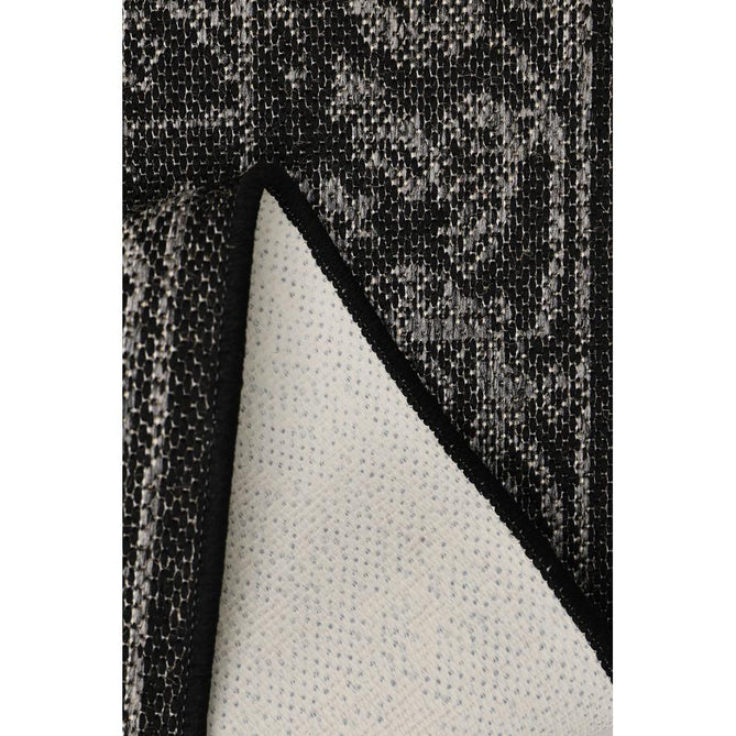 Flatweave Gel Medallion Black Runner-Melrose-Rug Love - The Most Loved Rug Store
