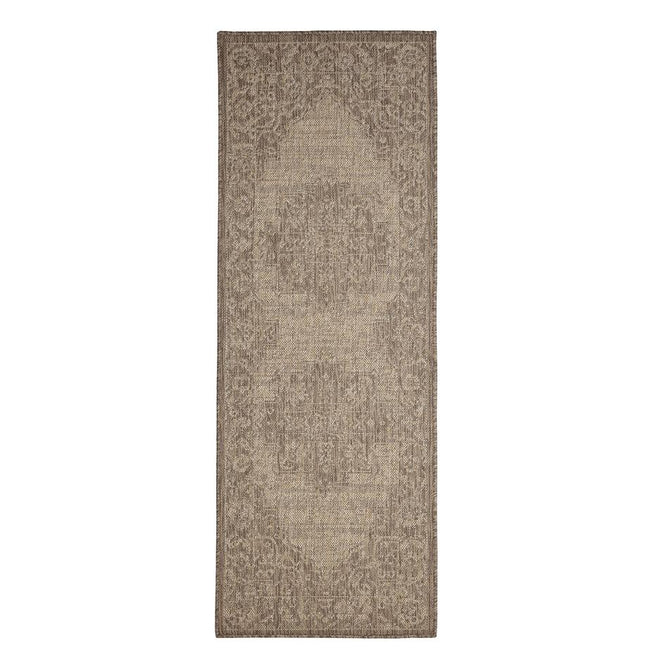 Flatweave Gel Medallion Latte Runner-Melrose-Rug Love - The Most Loved Rug Store