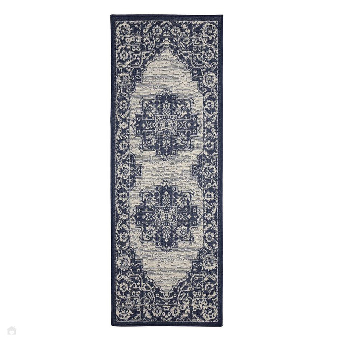 Flatweave Gel Medallion Navy Rug-Melrose-Rug Love - The Most Loved Rug Store