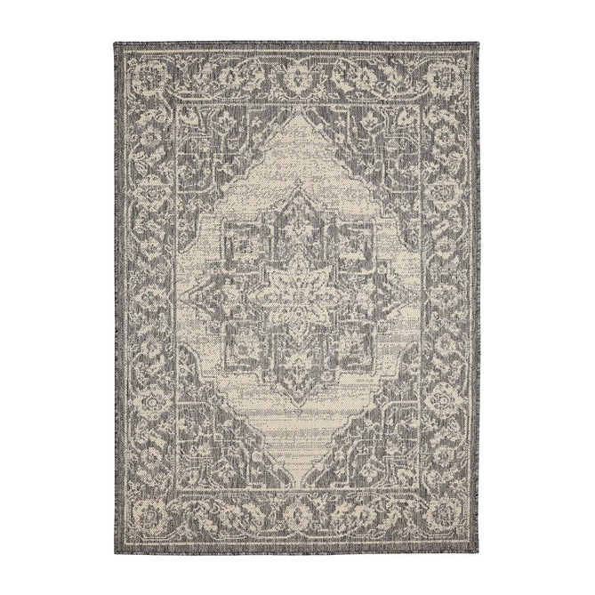 Flatweave Gel Medallion Steel Grey Runner-Melrose-Rug Love - The Most Loved Rug Store