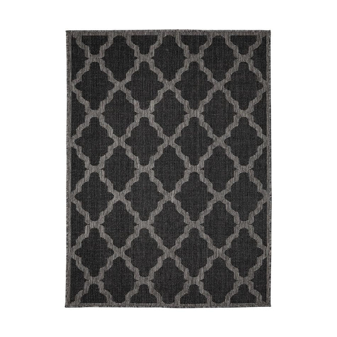 Flatweave Gel Trellis Black Runner-Melrose-Rug Love - The Most Loved Rug Store