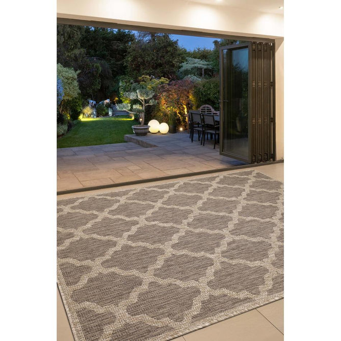 Flatweave Gel Trellis Latte Runner-Melrose-Rug Love - The Most Loved Rug Store