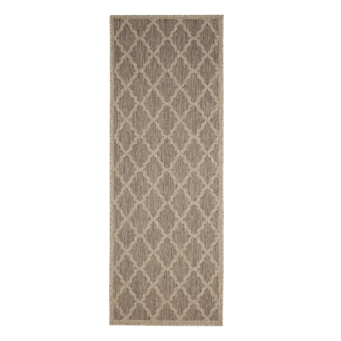Flatweave Gel Trellis Latte Runner-Melrose-Rug Love - The Most Loved Rug Store