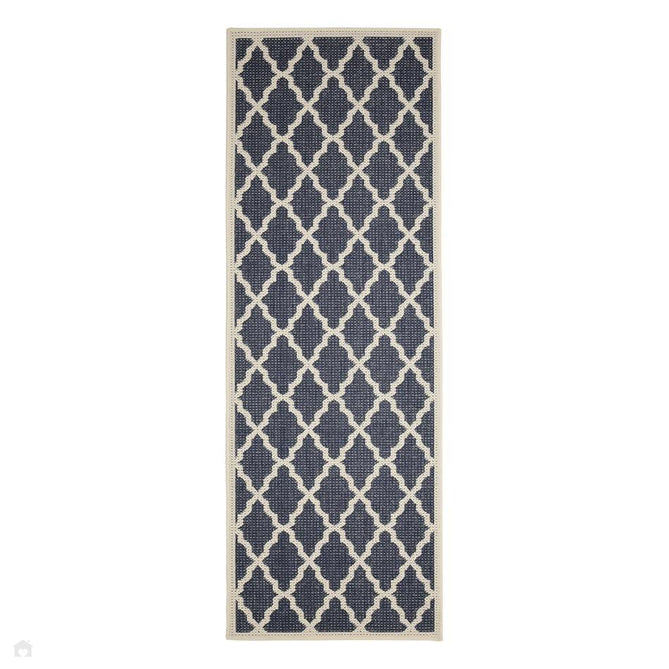 Flatweave Gel Trellis Navy Rug-Melrose-Rug Love - The Most Loved Rug Store