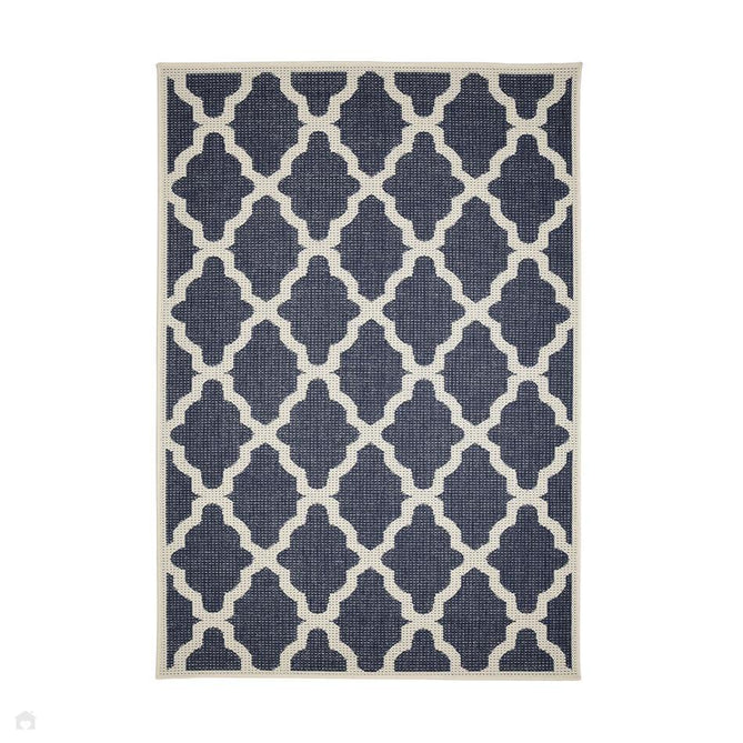 Flatweave Gel Trellis Navy Rug-Melrose-Rug Love - The Most Loved Rug Store