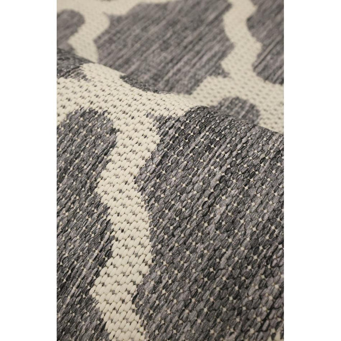 Flatweave Gel Trellis Steel Grey Runner-Melrose-Rug Love - The Most Loved Rug Store