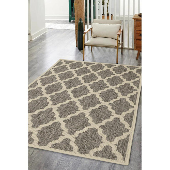 Flatweave Gel Trellis Steel Grey Runner-Melrose-Rug Love - The Most Loved Rug Store