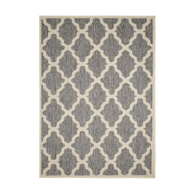 Flatweave Gel Trellis Steel Grey Runner-Melrose-Rug Love - The Most Loved Rug Store
