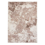 Florence 50033 Modern Abstract Metallic Marmoreal Distressed Textured High-Density Soft Beige/Brown/Silver Rug