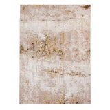 Florence 50034 Modern Abstract Metallic Distressed Textured High-Density Soft Beige/Brown/Gold Rug