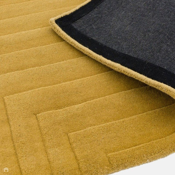 Form Modern Geometric Plain Linear High-Density Heavyweight Hand Carved Wool 3D Hi-Low Ridged Ochre Rug-Asiatic Carpets-Rug Love - The Most Loved Rug Store