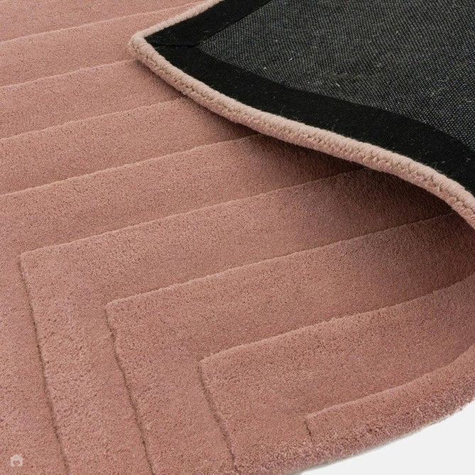 Form Modern Geometric Plain Linear High-Density Heavyweight Hand Carved Wool 3D Hi-Low Ridged Pink Rug-Asiatic Carpets-Rug Love - The Most Loved Rug Store
