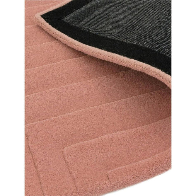 Form Modern Geometric Plain Linear High-Density Heavyweight Hand Carved Wool 3D Hi-Low Ridged Pink Rug-Asiatic Carpets-Rug Love - The Most Loved Rug Store