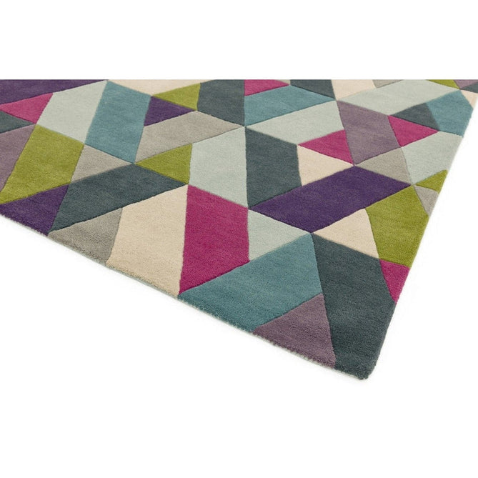 Funk Chevron Modern Geometric High-Density Heavyweight Hand-Woven Wool Blue/Green Multicolour Rug-Asiatic Carpets-Rug Love - The Most Loved Rug Store