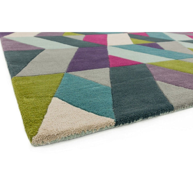 Funk Chevron Modern Geometric High-Density Heavyweight Hand-Woven Wool Blue/Green Multicolour Rug-Asiatic Carpets-Rug Love - The Most Loved Rug Store