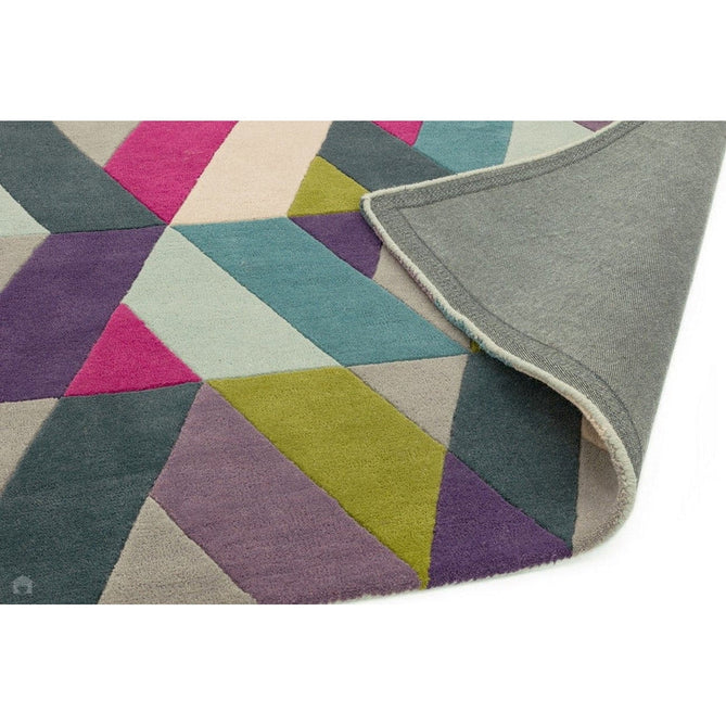 Funk Chevron Modern Geometric High-Density Heavyweight Hand-Woven Wool Blue/Green Multicolour Rug-Asiatic Carpets-Rug Love - The Most Loved Rug Store