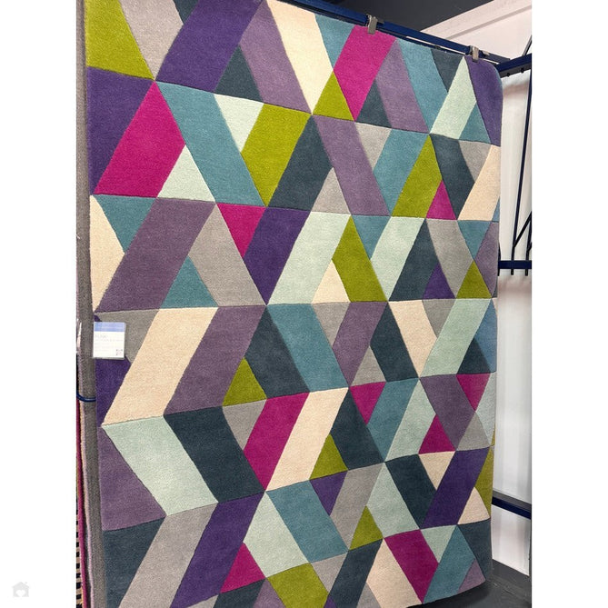 Funk Chevron Modern Geometric High-Density Heavyweight Hand-Woven Wool Blue/Green Multicolour Rug-Asiatic Carpets-Rug Love - The Most Loved Rug Store