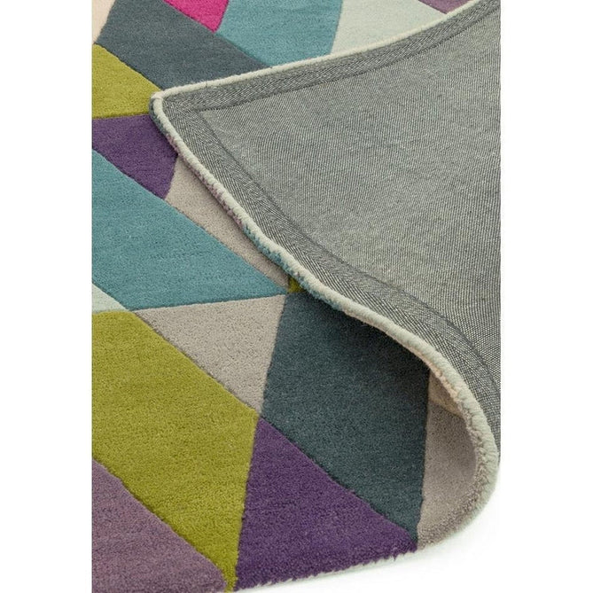 Funk Chevron Modern Geometric High-Density Heavyweight Hand-Woven Wool Blue/Green Multicolour Rug-Asiatic Carpets-Rug Love - The Most Loved Rug Store